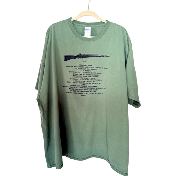 Gildan Other - Vintage Rifleman’s Creed T-Shirt Men’s Army Green 4XL Gilden Cotton RARE